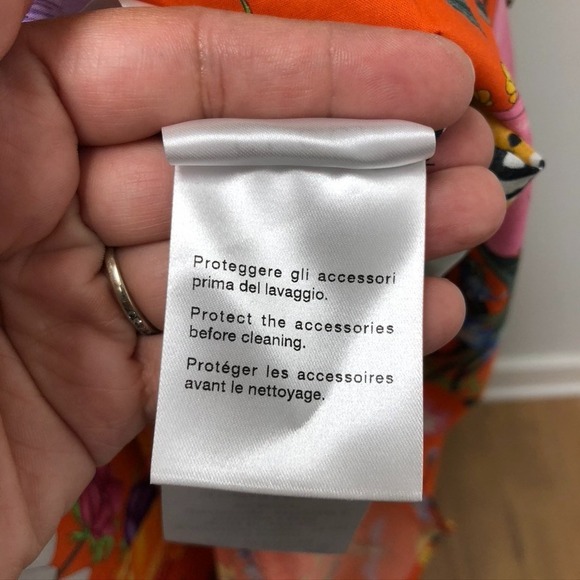 Gucci Fit And Flare Dress Womens 40 Small Floral Printed Belted Boho Designer - Picture 9 of 13